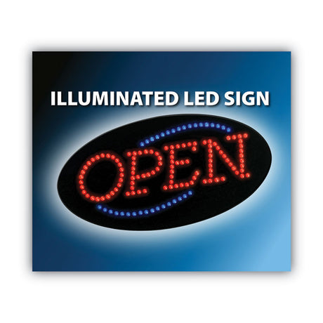 LED OPEN Sign, 10.5 x 20.13, Red and Blue Graphics