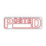 Green Line Message Stamp, Posted, 1.5 x 0.56, Red