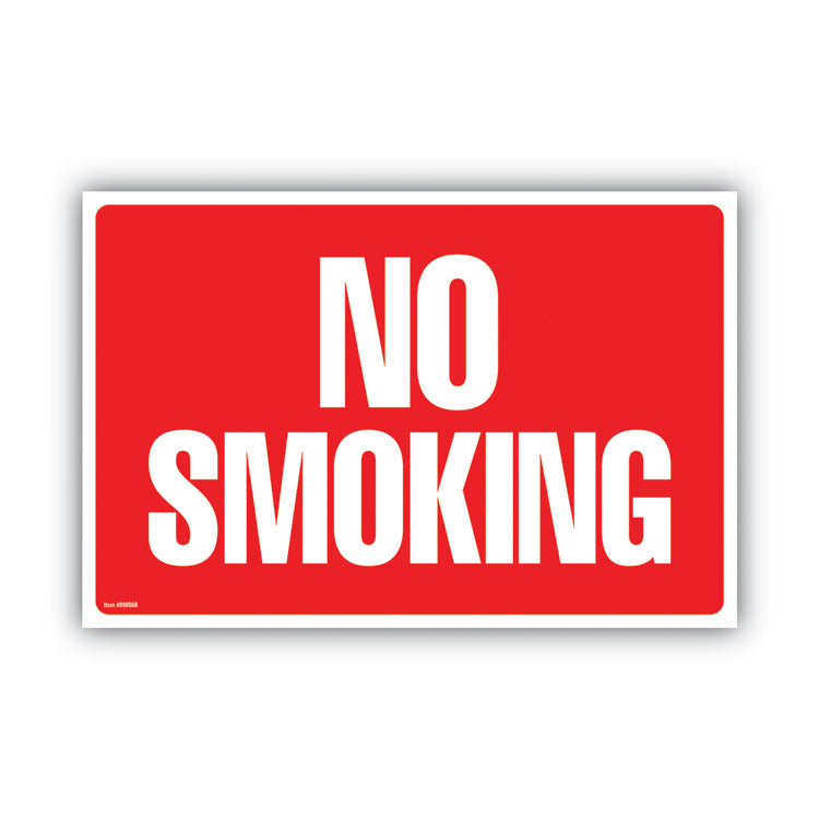 Two-Sided Signs, No Smoking/No Fumar, 8 x 12, Red