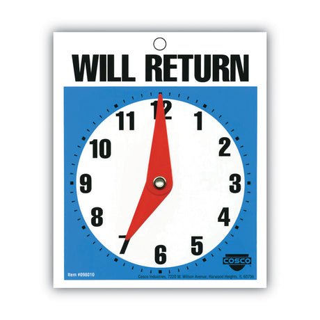 Will Return Later Sign, 5 x 6, Blue