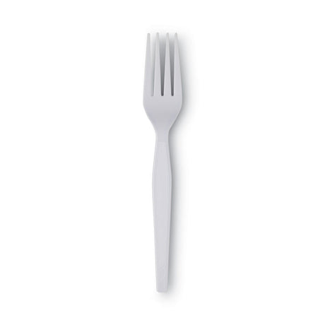 Plastic Cutlery, Heavyweight Forks, White, 100/Box