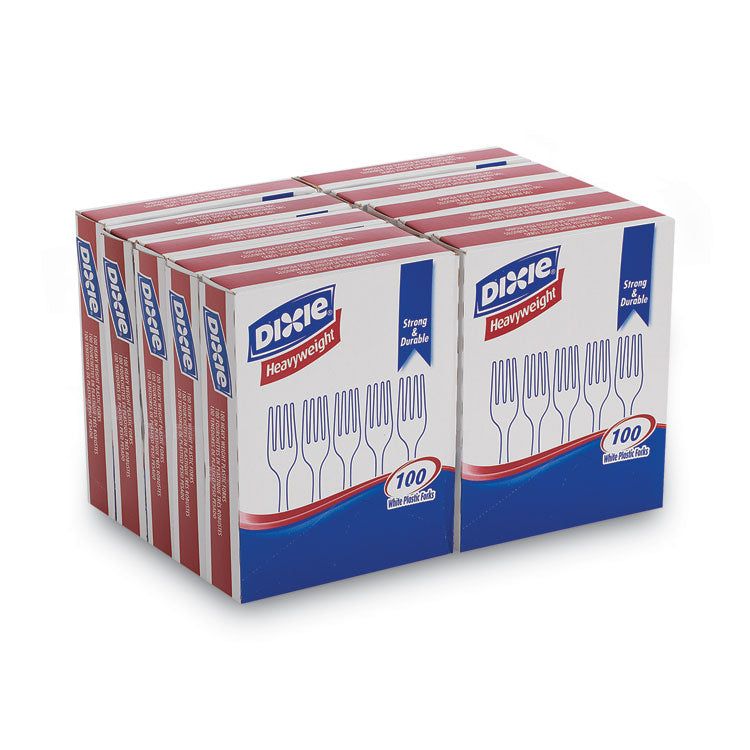 Plastic Cutlery, Heavyweight Forks, White, 1,000/Carton