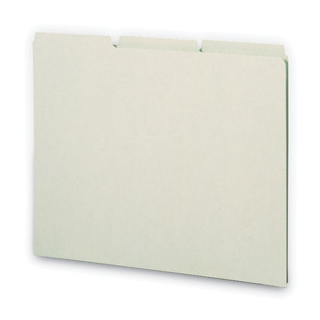 Recycled Blank Top Tab File Guides, 1/3-Cut Top Tab, Blank, 8.5 x 11, Green, 100/Box