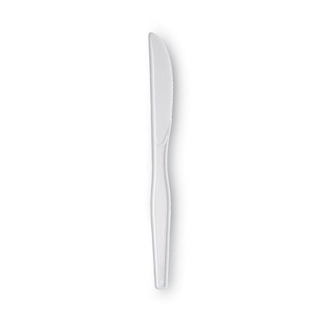 Plastic Cutlery, Heavyweight Knives, White, 100/Box