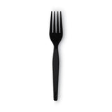 Individually Wrapped Heavyweight Forks, Polystyrene, Black, 1,000/Carton