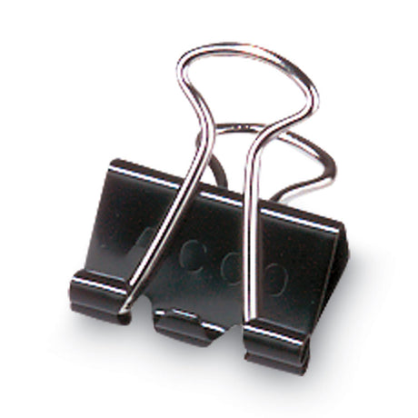 Binder Clips, Small, Black/Silver, Dozen