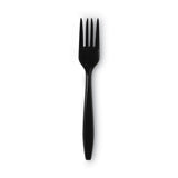 Individually Wrapped Heavyweight Forks, Polypropylene, Black, 1,000/Carton