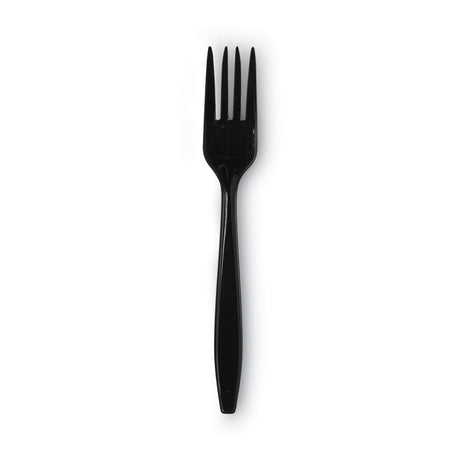 Individually Wrapped Heavyweight Forks, Polypropylene, Black, 1,000/Carton