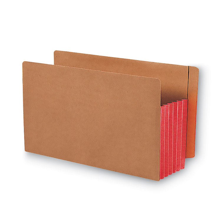 Redrope Drop-Front End Tab File Pockets, Fully Lined 6.5" High Gussets, 5.25" Expansion, Legal Size, Redrope/Red, 10/Box