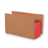 Redrope Drop-Front End Tab File Pockets, Fully Lined 6.5" High Gussets, 5.25" Expansion, Legal Size, Redrope/Red, 10/Box