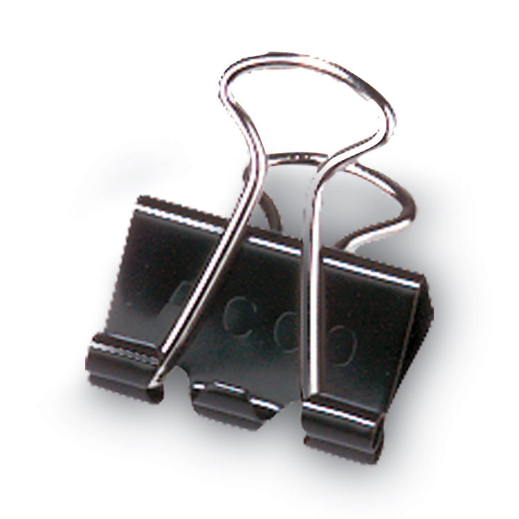 Binder Clips, Medium, Black/Silver, Dozen