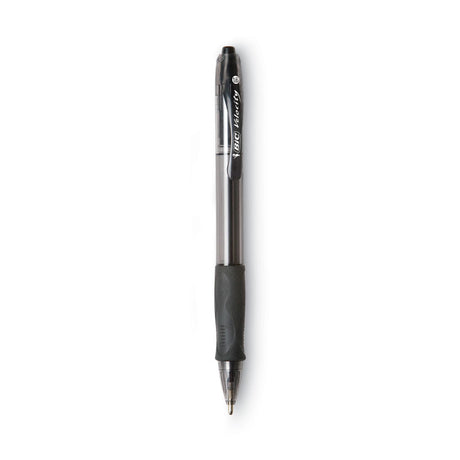 GLIDE Bold Ballpoint Pen, Retractable, Bold 1.6 mm, Black Ink, Smoke Barrel, Dozen