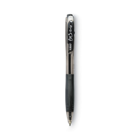 BU3 Ballpoint Pen, Retractable, Bold 1 mm, Black Ink, Smoke/Black Barrel, Dozen