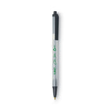 Ecolutions Clic Stic Ballpoint Pen, Retractable, Medium 1 mm, Black Ink, Translucent Frost/Black Barrel, Dozen