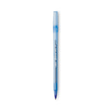 Round Stic Xtra Life Ballpoint Pen, Stick, Medium 1 mm, Blue Ink, Translucent Blue Barrel, Dozen