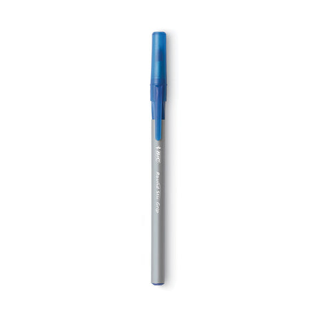 Round Stic Grip Xtra Comfort Ballpoint Pen Value Pack, Easy-Glide, Stick, Medium 1.2 mm, Blue Ink, Gray/Blue Barrel, 36/Pack