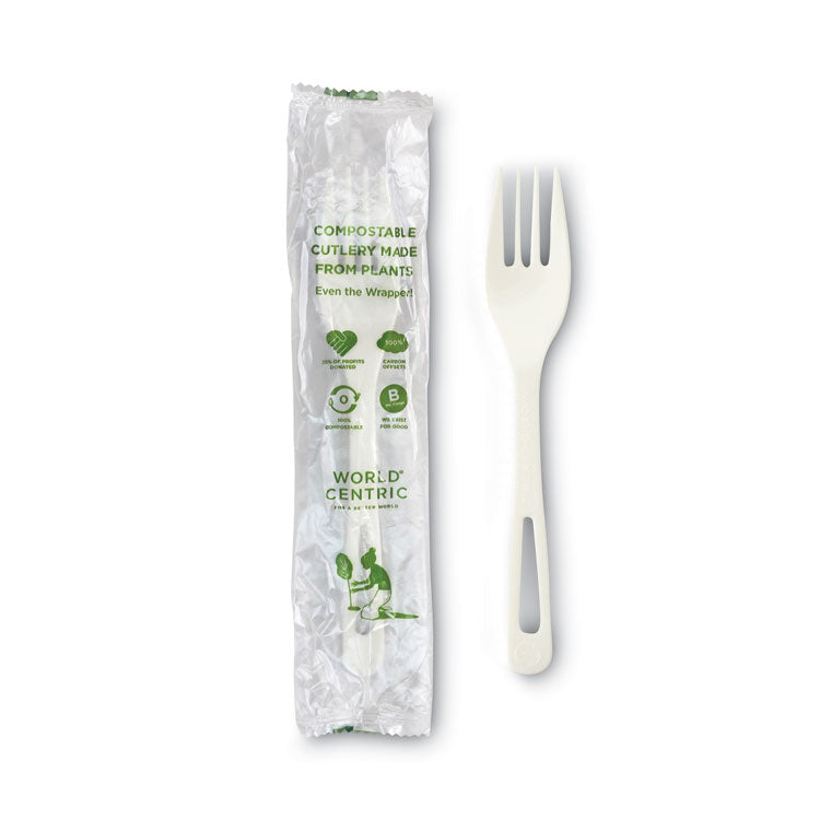 TPLA Compostable Cutlery, Fork, 6.3 , White, 750/Carton