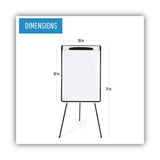 Magnetic Gold Ultra Dry Erase Tripod Easel with Extension Arms, 32" to 72", Black/Silver