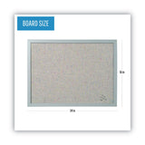 Designer Fabric Bulletin Board, 24 x 18, Gray Surface, Gray MDF Wood Frame