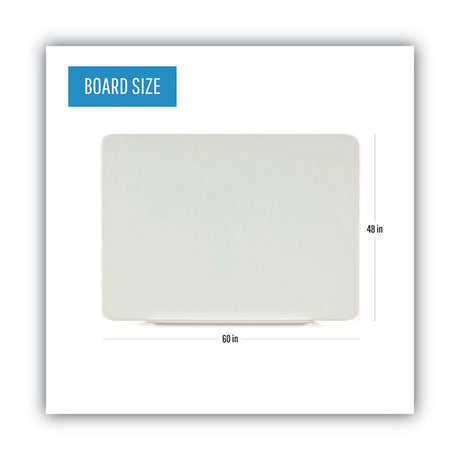 Magnetic Glass Dry Erase Board, 60 x 48, Opaque White Surface