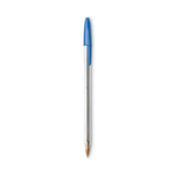 Cristal Xtra Smooth Ballpoint Pen, Stick, Medium 1 mm, Blue Ink, Clear Barrel, Dozen