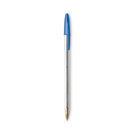 Cristal Xtra Smooth Ballpoint Pen, Stick, Medium 1 mm, Blue Ink, Clear Barrel, Dozen