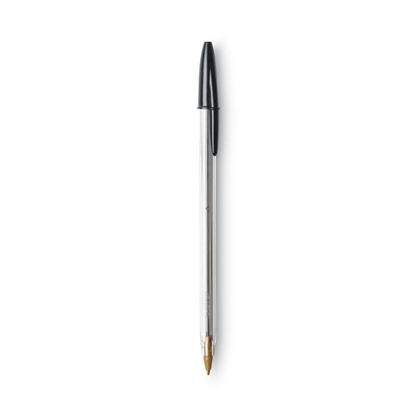 Cristal Xtra Smooth Ballpoint Pen, Stick, Medium 1 mm, Black Ink, Clear Barrel, Dozen