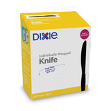 GrabN Go Wrapped Cutlery, Knives, Black, 90/Box, 6 Box/Carton