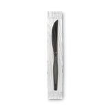 GrabN Go Wrapped Cutlery, Knives, Black, 90/Box, 6 Box/Carton