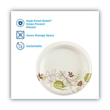 Pathways Soak-Proof Shield Mediumweight Paper Plates, 8.5" dia, Green/Burgundy, 125/Pack