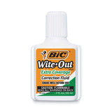 Wite-Out Extra Coverage Correction Fluid, 20 mL Bottle, White, Dozen