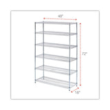 NSF Certified 6-Shelf Wire Shelving Kit, 48w x 18d x 72h, Silver