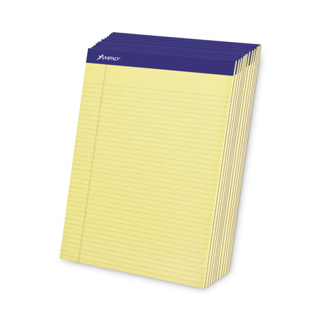 Perforated Writing Pads, Narrow Rule, 50 Canary-Yellow 8.5 x 11.75 Sheets, Dozen