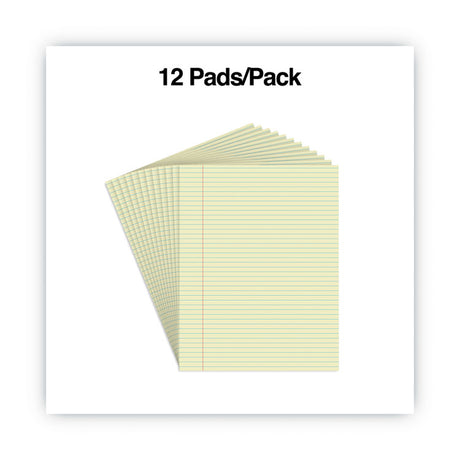 Glue Top Pads, Narrow Rule, 50 Canary-Yellow 8.5 x 11 Sheets, Dozen