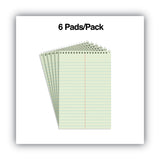 Steno Pads, Gregg Rule, Red Cover, 80 Green-Tint 6 x 9 Sheets, 6/Pack