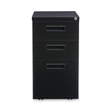 File Pedestal, Left or Right, 3-Drawers: Box/Box/File, Legal/Letter, Black, 14.96" x 19.29" x 27.75"