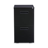 File Pedestal, Left or Right, 2 Legal/Letter-Size File Drawers, Black, 14.96" x 19.29" x 27.75"