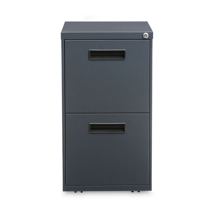 File Pedestal, Left or Right, 2 Legal/Letter-Size File Drawers, Charcoal, 14.96" x 19.29" x 27.75"