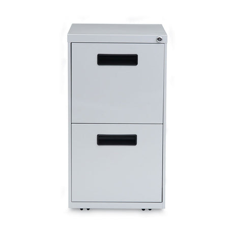 File Pedestal, Left or Right, 2 Legal/Letter-Size File Drawers, Light Gray, 14.96" x 19.29" x 27.75"