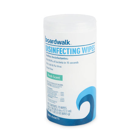 Disinfecting Wipes, 7 x 8, Fresh Scent, 75/Canister, 6 Canisters/Carton