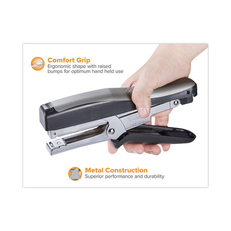 Standard Plier Stapler, 20-Sheet Capacity, 0.25" Staples, 2.5" Throat, Black/Gray