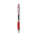 EasyTouch Ballpoint Pen, Retractable, Fine 0.7 mm, Red Ink, Clear Barrel, Dozen