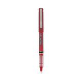 Precise V7 Roller Ball Pen, Stick, Fine 0.7 mm, Red Ink, Red/Clear Barrel, Dozen