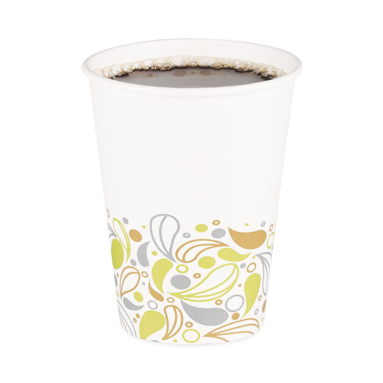 Deerfield Printed Paper Hot Cups, 12 oz, 50 Cups/Sleeve, 20 Sleeves/Carton