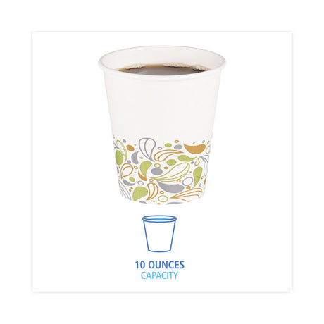 Deerfield Printed Paper Hot Cups, 10 oz, 50 Cups/Sleeve, 20 Sleeves/Carton
