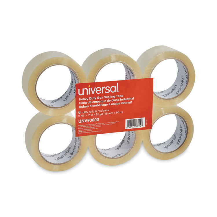 Heavy-Duty Box Sealing Tape, 3" Core, 1.88" x 54.6 yds, Clear, 6/Box