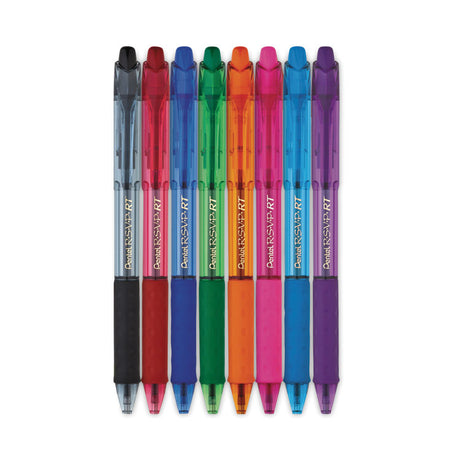 R.S.V.P. RT Ballpoint Pen, Retractable, Medium 1 mm, Assorted Ink Colors, Clear Barrel, 8/Pack