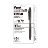 EnerGel-X Gel Pen, Retractable, Medium 0.7 mm, Black Ink, Smoke/Black Barrel, Dozen