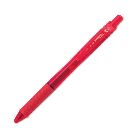 EnerGel-X Gel Pen, Retractable, Medium 0.7 mm, Red Ink, Translucent Red/Red Barrel, Dozen