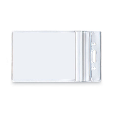 Resealable ID Badge Holders, Vertical Orientation, Transparent Frost 2.68" x 5" Holder, 2.38" x 3.75" Insert, 50/Pack
